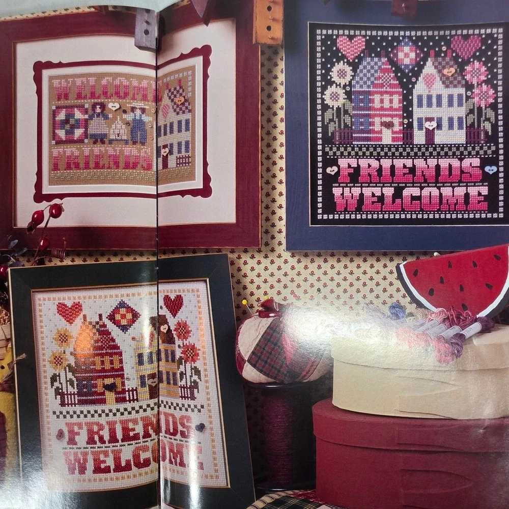 Cross Country Stitching June 2005 Cross Stitch Patterns Primitive Folk Art OOP